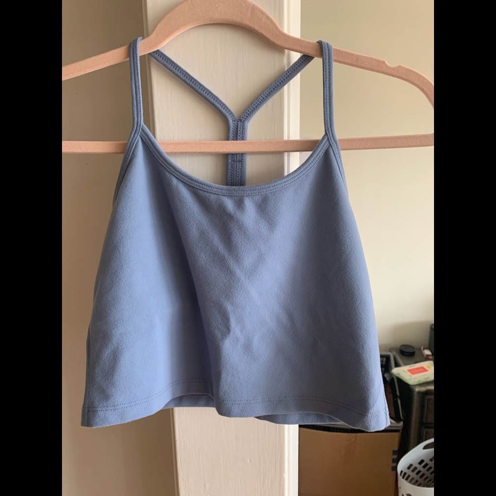 Slim Racerback Cropped Tank Serene Blue Medium